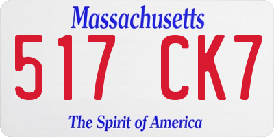 MA license plate 517CK7