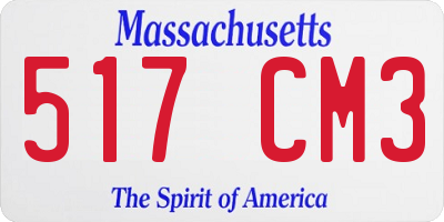 MA license plate 517CM3