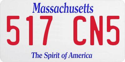 MA license plate 517CN5