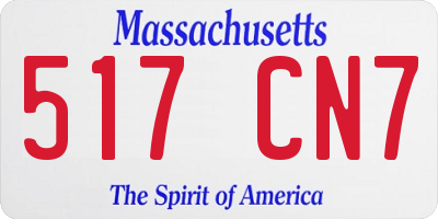 MA license plate 517CN7
