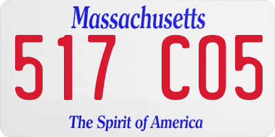 MA license plate 517CO5