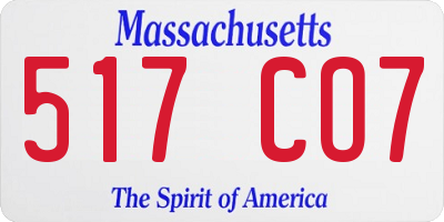 MA license plate 517CO7