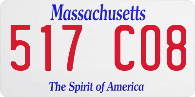 MA license plate 517CO8