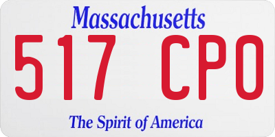 MA license plate 517CP0