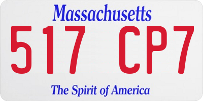 MA license plate 517CP7