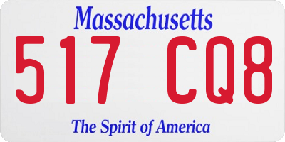 MA license plate 517CQ8