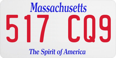 MA license plate 517CQ9