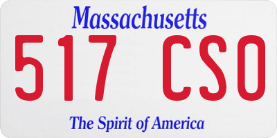 MA license plate 517CS0