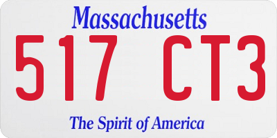 MA license plate 517CT3