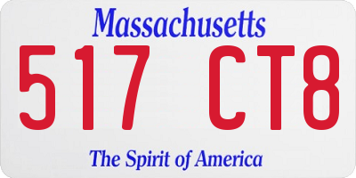 MA license plate 517CT8