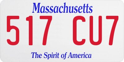 MA license plate 517CU7