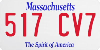 MA license plate 517CV7