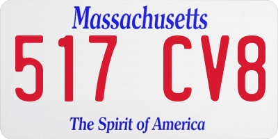 MA license plate 517CV8