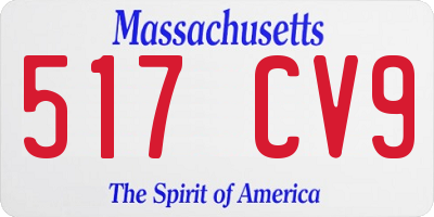 MA license plate 517CV9