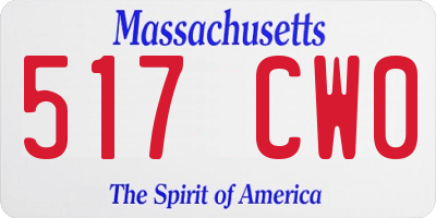 MA license plate 517CW0
