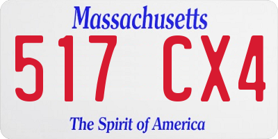 MA license plate 517CX4