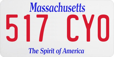MA license plate 517CY0