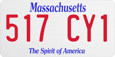MA license plate 517CY1