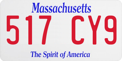MA license plate 517CY9