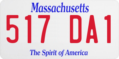 MA license plate 517DA1
