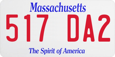 MA license plate 517DA2