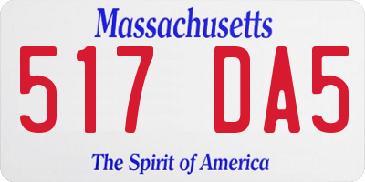 MA license plate 517DA5
