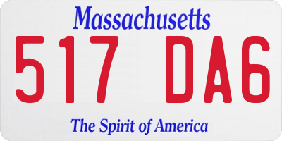 MA license plate 517DA6