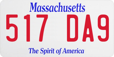 MA license plate 517DA9