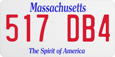 MA license plate 517DB4