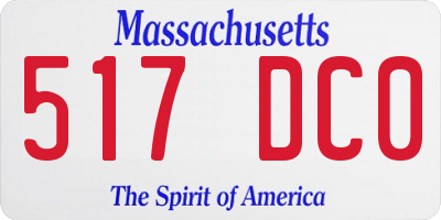 MA license plate 517DC0