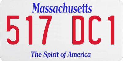 MA license plate 517DC1