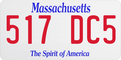 MA license plate 517DC5