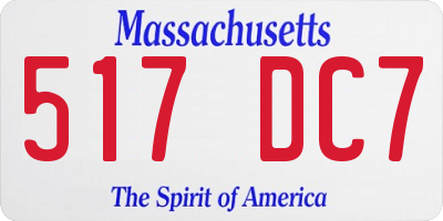 MA license plate 517DC7