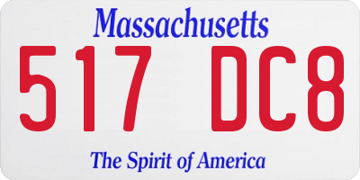 MA license plate 517DC8