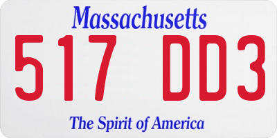 MA license plate 517DD3