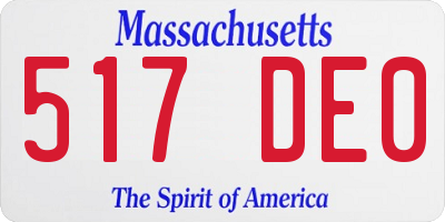 MA license plate 517DE0