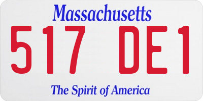 MA license plate 517DE1