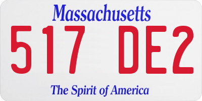 MA license plate 517DE2