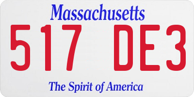 MA license plate 517DE3