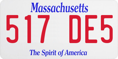 MA license plate 517DE5