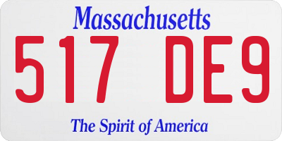 MA license plate 517DE9