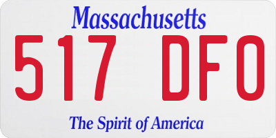 MA license plate 517DF0
