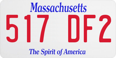 MA license plate 517DF2