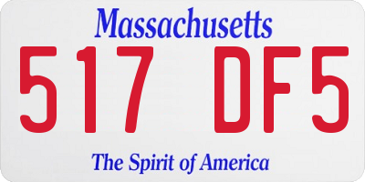 MA license plate 517DF5