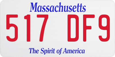 MA license plate 517DF9