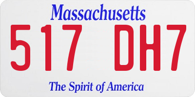 MA license plate 517DH7