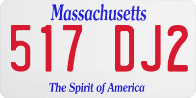 MA license plate 517DJ2
