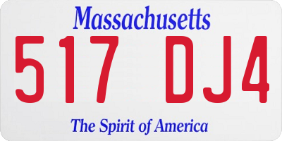 MA license plate 517DJ4