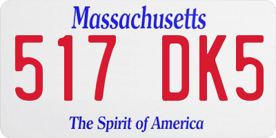MA license plate 517DK5