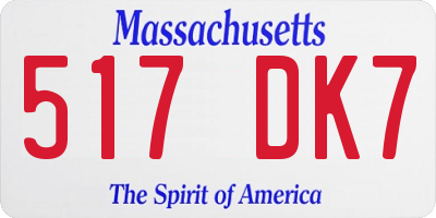 MA license plate 517DK7